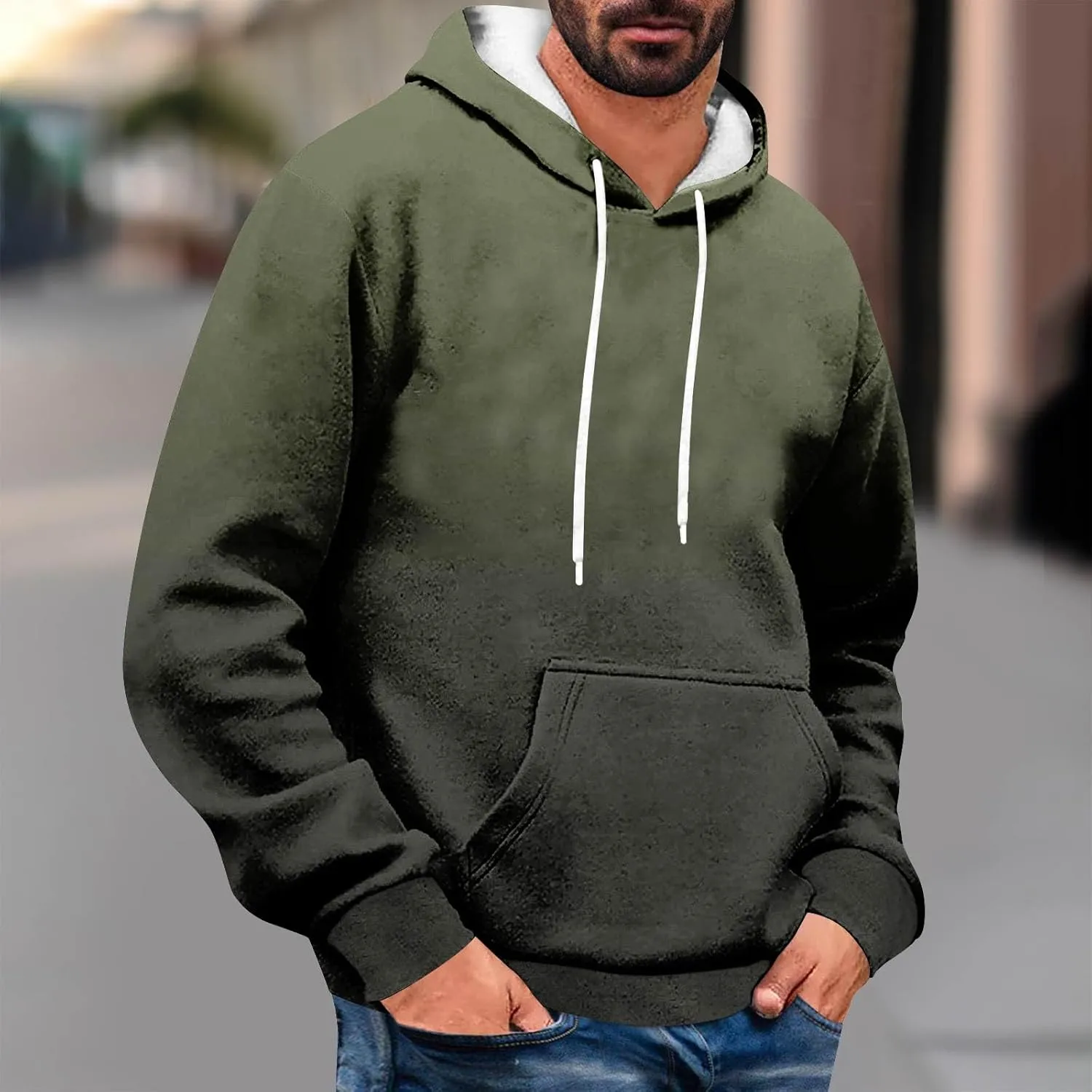 Sweatshirts for Men Stylish Vintage Drawstring Long Sleeve Hooded Sweatshirts Loose Fit Thick Graphic Fishing Hoodies