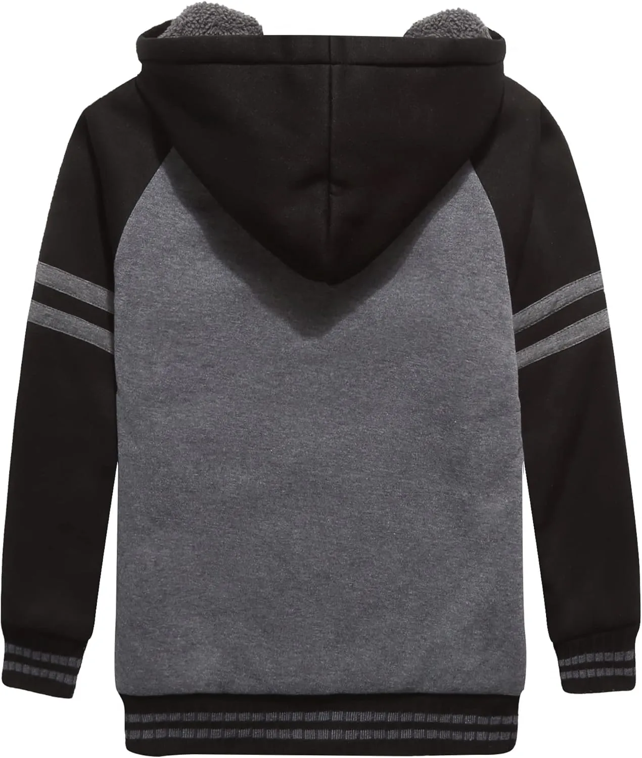 SWISSWELL Hooded Jacket for Boys Full Zip Ultra Soft Sherpa Fleece Hoodie Sweatshirt for Kids School Hooded Outerwear