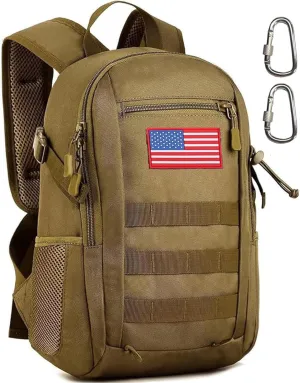 Tactical Backpack Molle Military Backpack,Camo Backpack Army Bookbag Waterproof Gym Daypack For Traveling Hiking Trekking Camping Hunting (Brown, 20L)