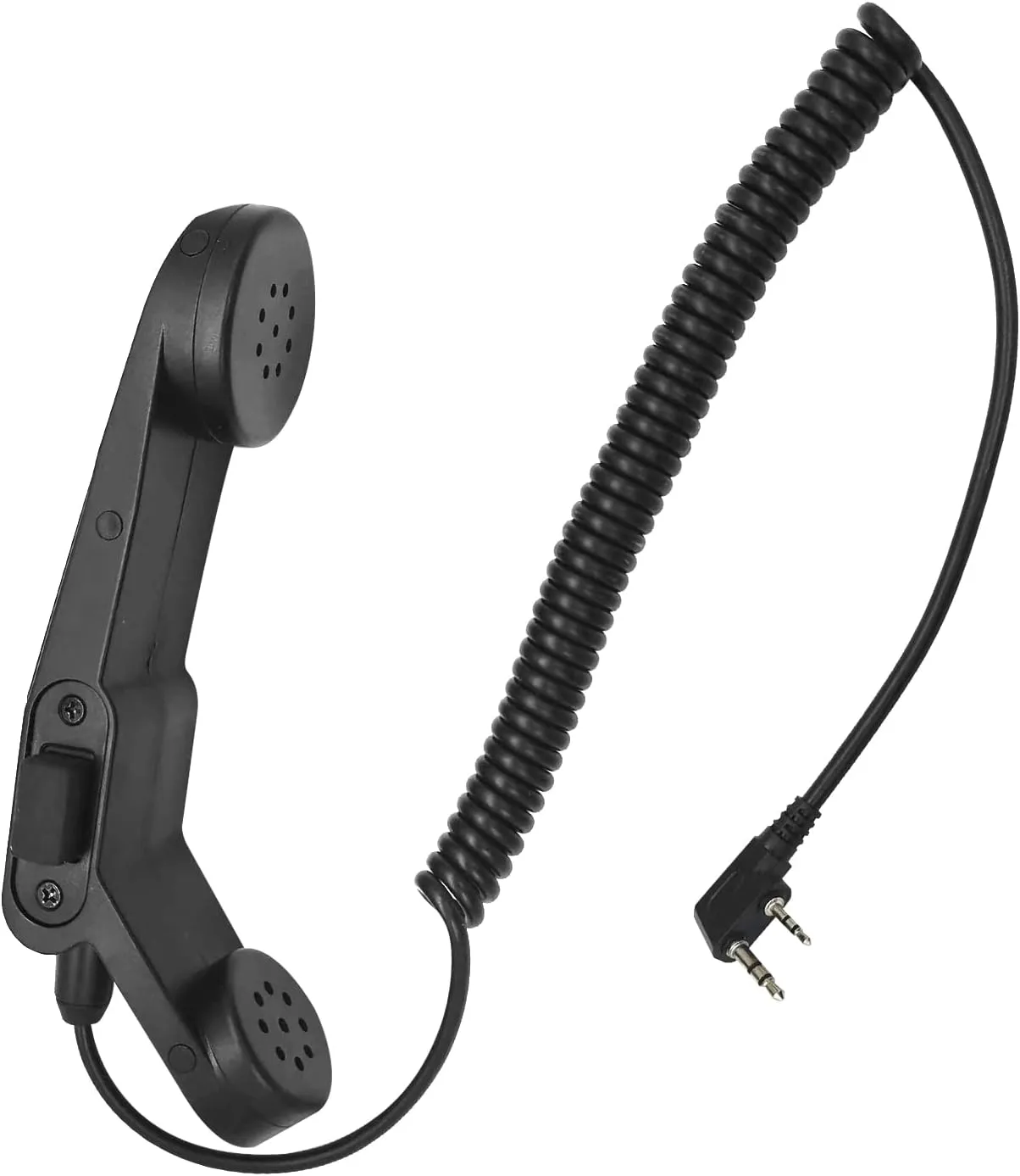 Tactical Handheld Walkie Talkie Speaker Mic Military Army Radio Microphone Hands-Free Telephone Receiver with PTT 2 Pin Plug for Kenwood BaoFeng UV-5R UV-6R UV-82HX DM-5R Plus HYT Wouxun Puxing