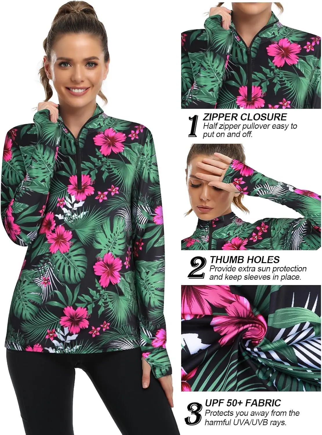 Tanst Sky Womens Golf Shirts Long Sleeve Athletic Quarter Zip Pullover Sun Protection Running Hiking Tops