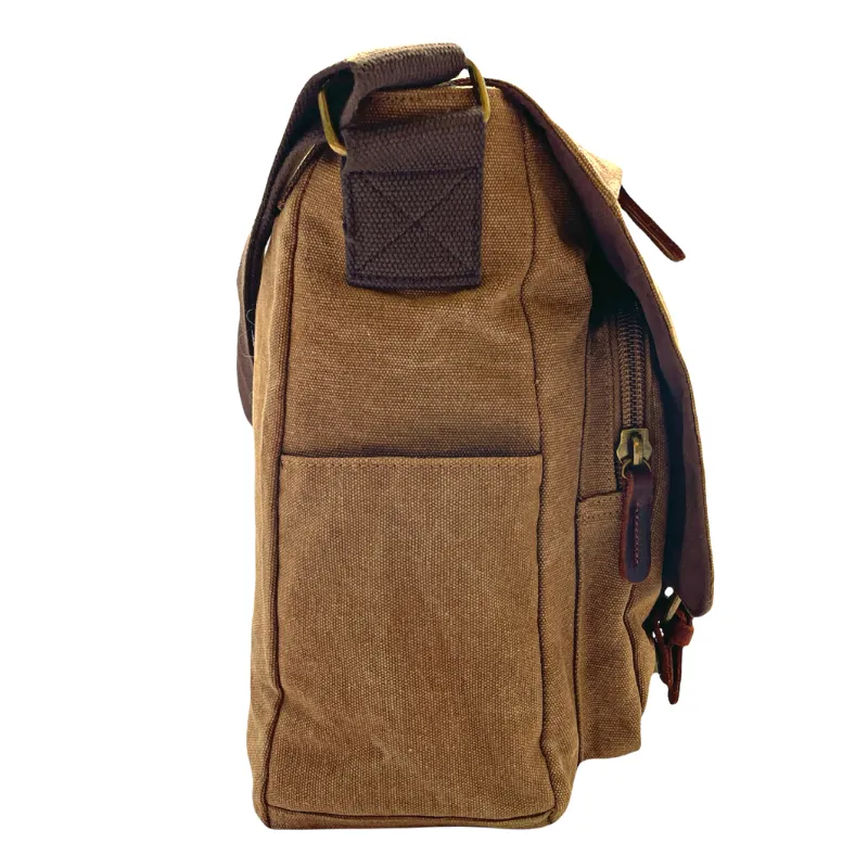 Tasche Canvas Leather Messenger Bag 15 inch