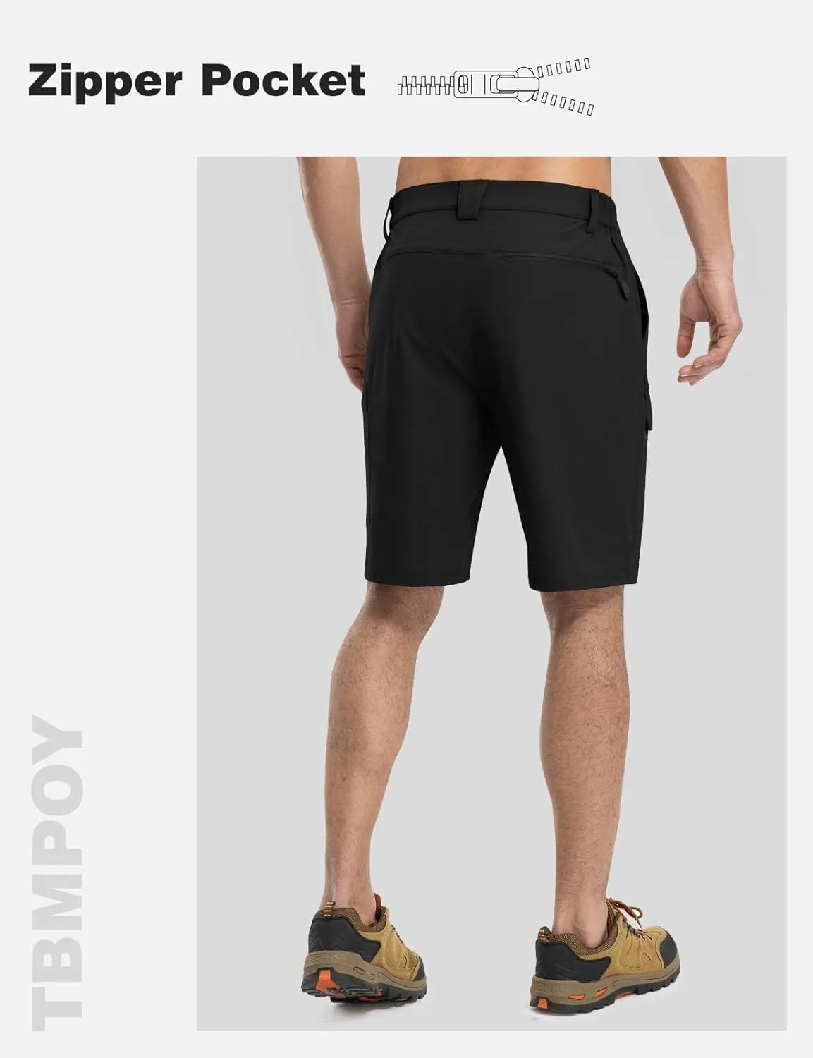 TBMPOY Men's Hiking Shorts Quick Dry 6 Cargo Pockets Water Resistants Stretch Shorts with Pockets