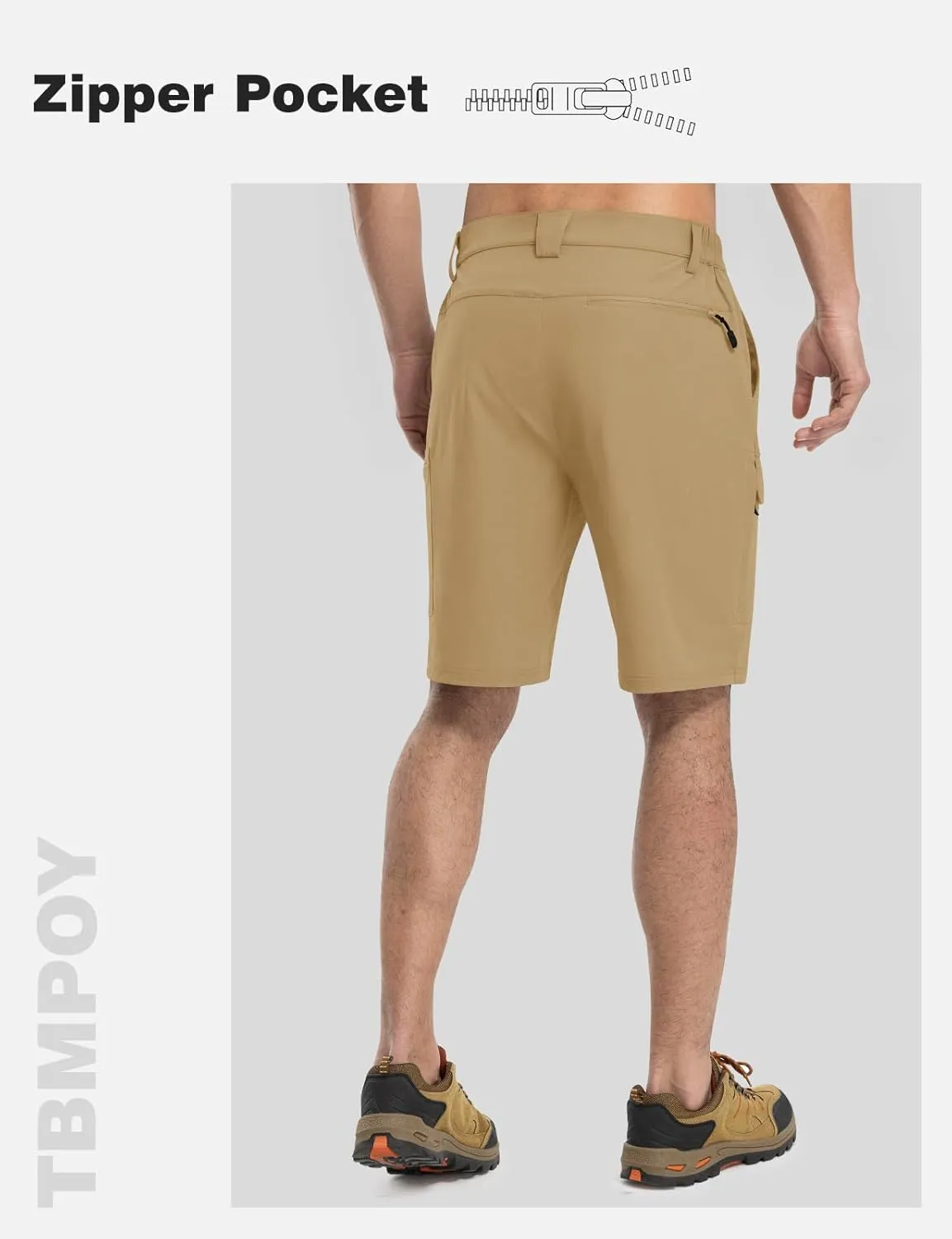 TBMPOY Men's Hiking Shorts Quick Dry 6 Cargo Pockets Water Resistants Stretch Shorts with Pockets