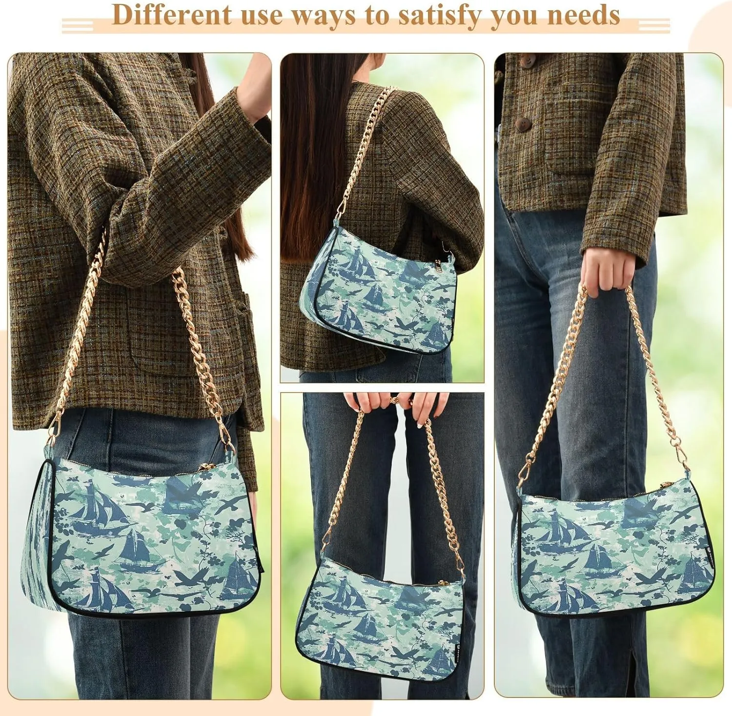 Teddy Bear Riding Bike Cute Clutch Purses for Women, Crossbody Travel Bags for Women