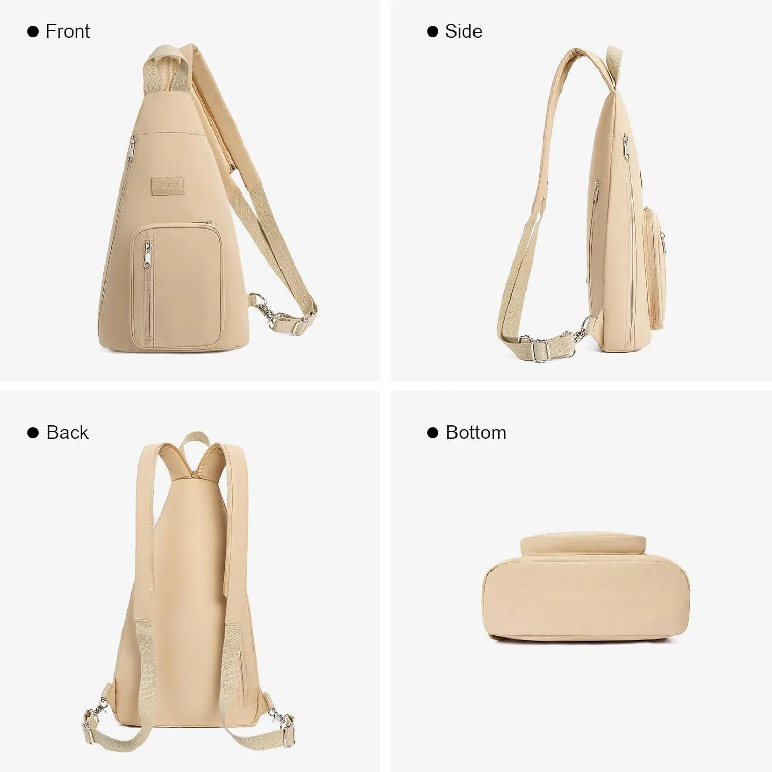Telena Sling Bag Crossbody Backpack for Women Man 2 in 1 Lightweight Chest Bag Casual Daypack Backpacks for Travel Hiking Khaki