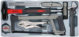 Teng Tools 9 Piece Engineers General Service Tool Set (Wrenches, Knife, Tape, Hammer, Saw) - TTPS09E