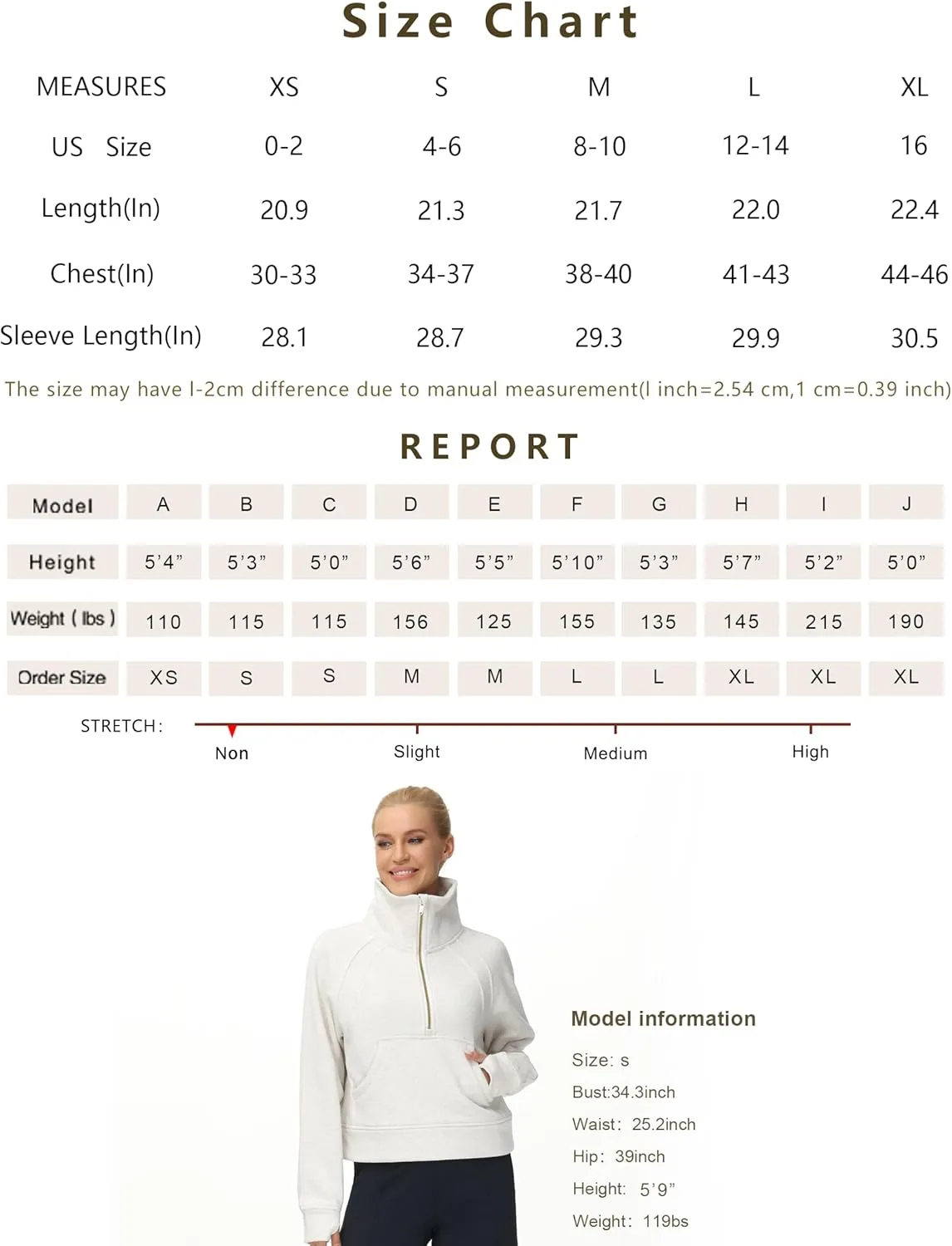 THE GYM PEOPLE Womens' Half Zip Pullover Fleece Stand Collar Crop Sweatshirt with Pockets Thumb Hole
