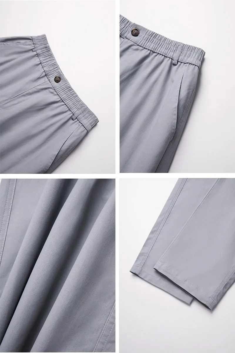 THWEI Mens Cargo Pants Casual Cotton Jogger Multi Pockets Outdoor Hiking Work Sweatpants