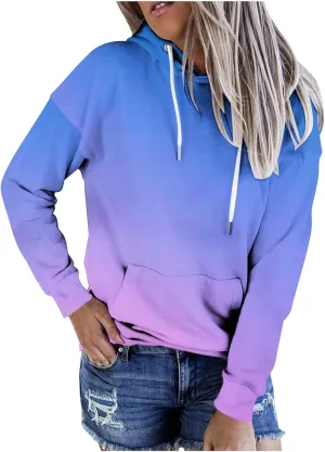 Tie Dye Print Hoodie For Women Fall Fashion y2k Clothes Long Sleeve Drawstring Pullover Tops Loose Casual Sweatshirt