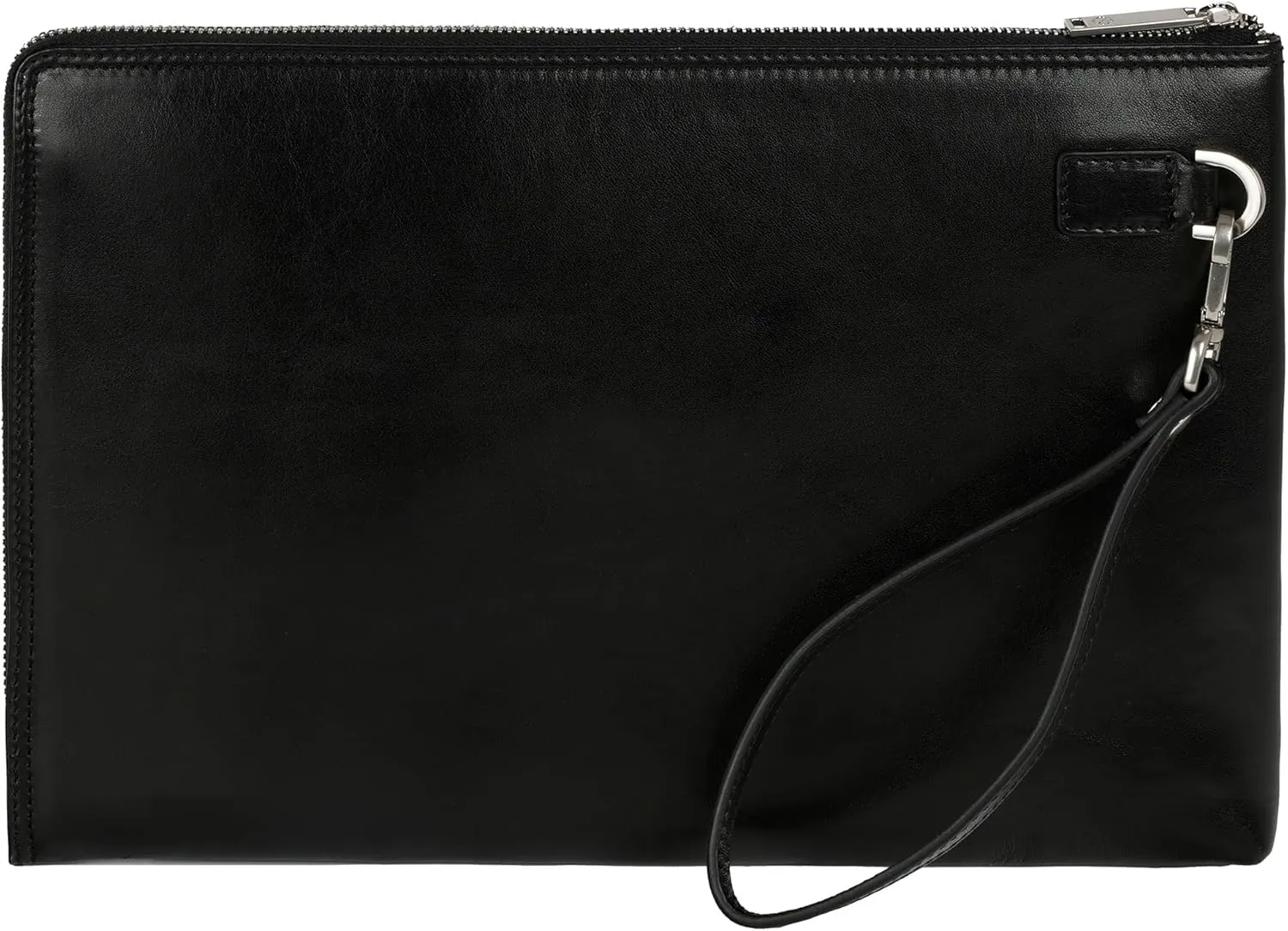 Time Resistance Leather Clutch for Men Organizer Wrist Bag Briefcase Handmade in Italy