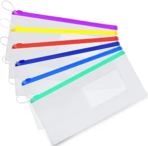 Timgle 200 Pcs Dental Zipper Pouches 10 x 4 Inch Zipper Lock Carrying Case with Business Card Holder Clear Toothbrush Pouch for Dental Hygiene Products Office Prizes, Assorted Colors
