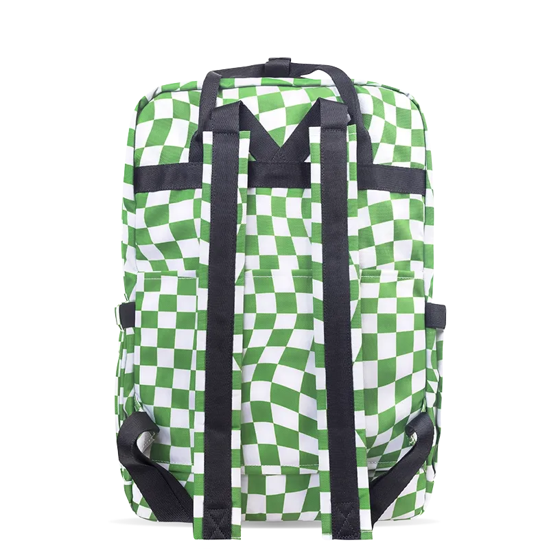 Timo Laptop Backpack in Matcha Checkers