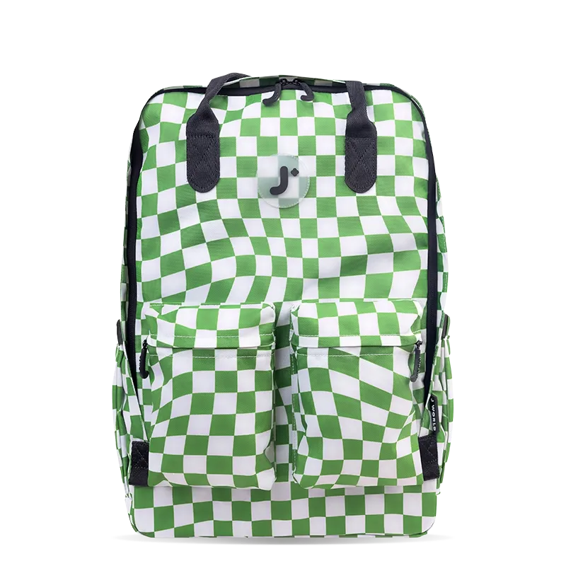 Timo Laptop Backpack in Matcha Checkers