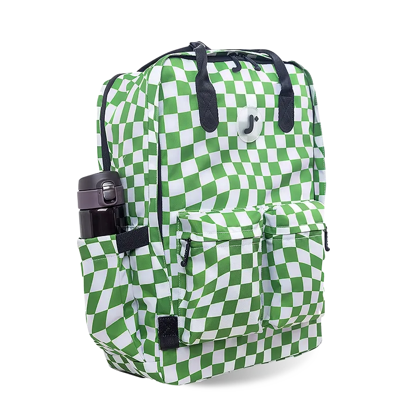 Timo Laptop Backpack in Matcha Checkers