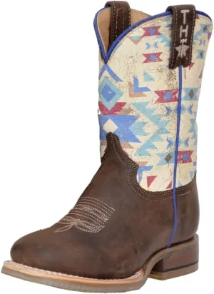 Tin Haul Boys' Geronimo Western Boot Broad Square Toe - 14-018-0077-0899 TA 3 D Tan