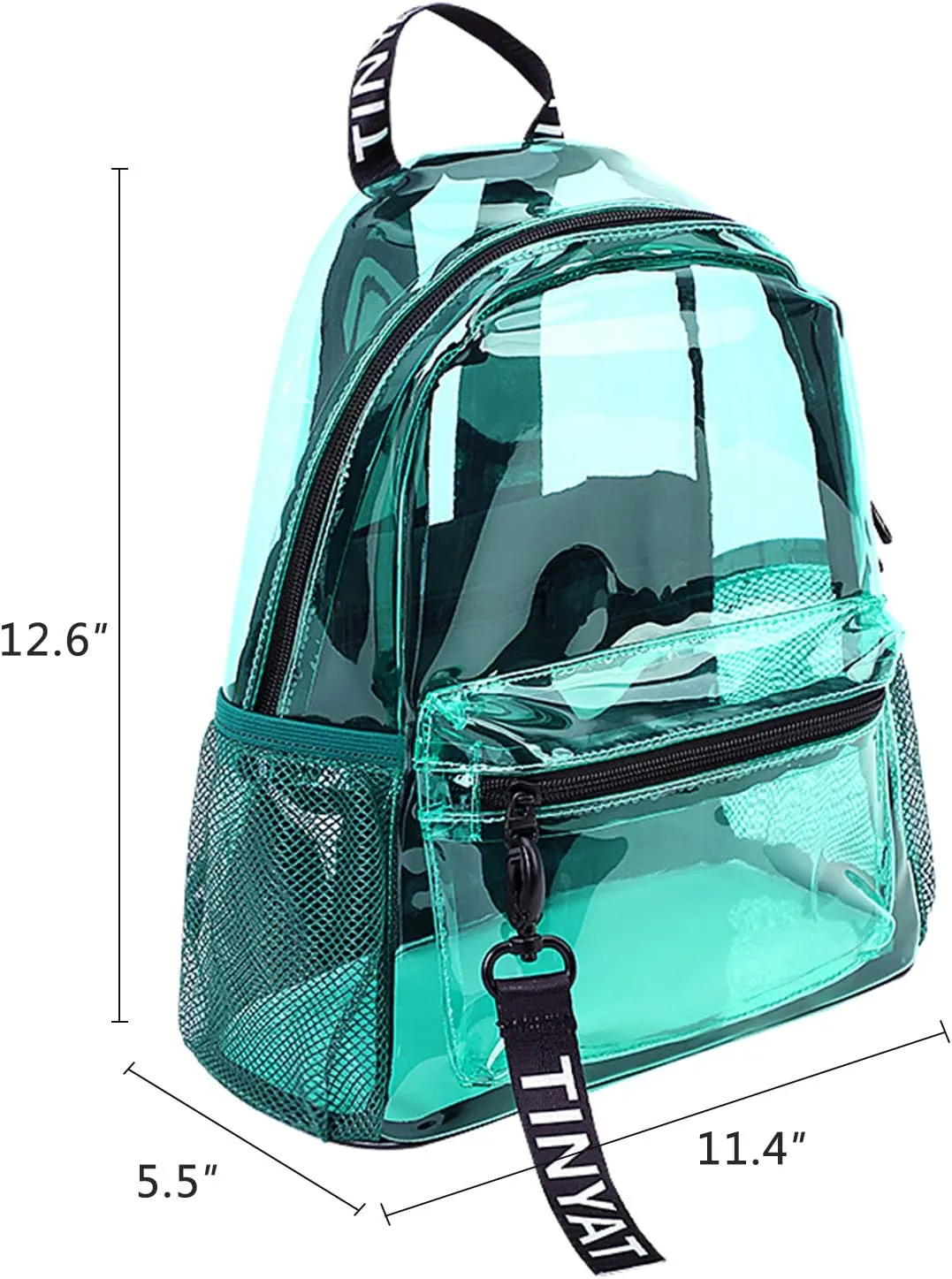 TINYAT Heavy Duty Transparent Clear backpack See Through Clear Bag PVC Backpack for Gym, Concerts, Sports, Travel T9051