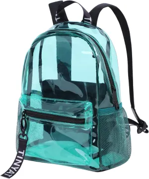 TINYAT Heavy Duty Transparent Clear backpack See Through Clear Bag PVC Backpack for Gym, Concerts, Sports, Travel T9051