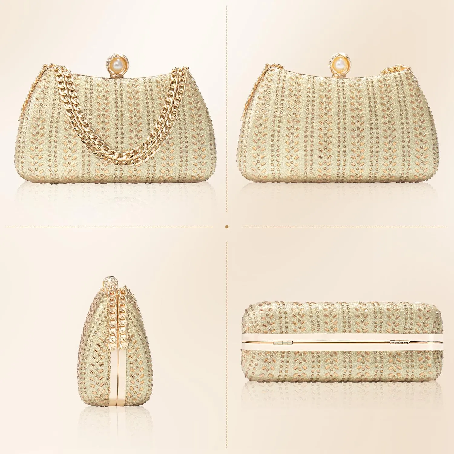 Tmore Clutch Purses for Women Rhinestone Purse with Chain Crystals Handbags for Weddings Party Prom