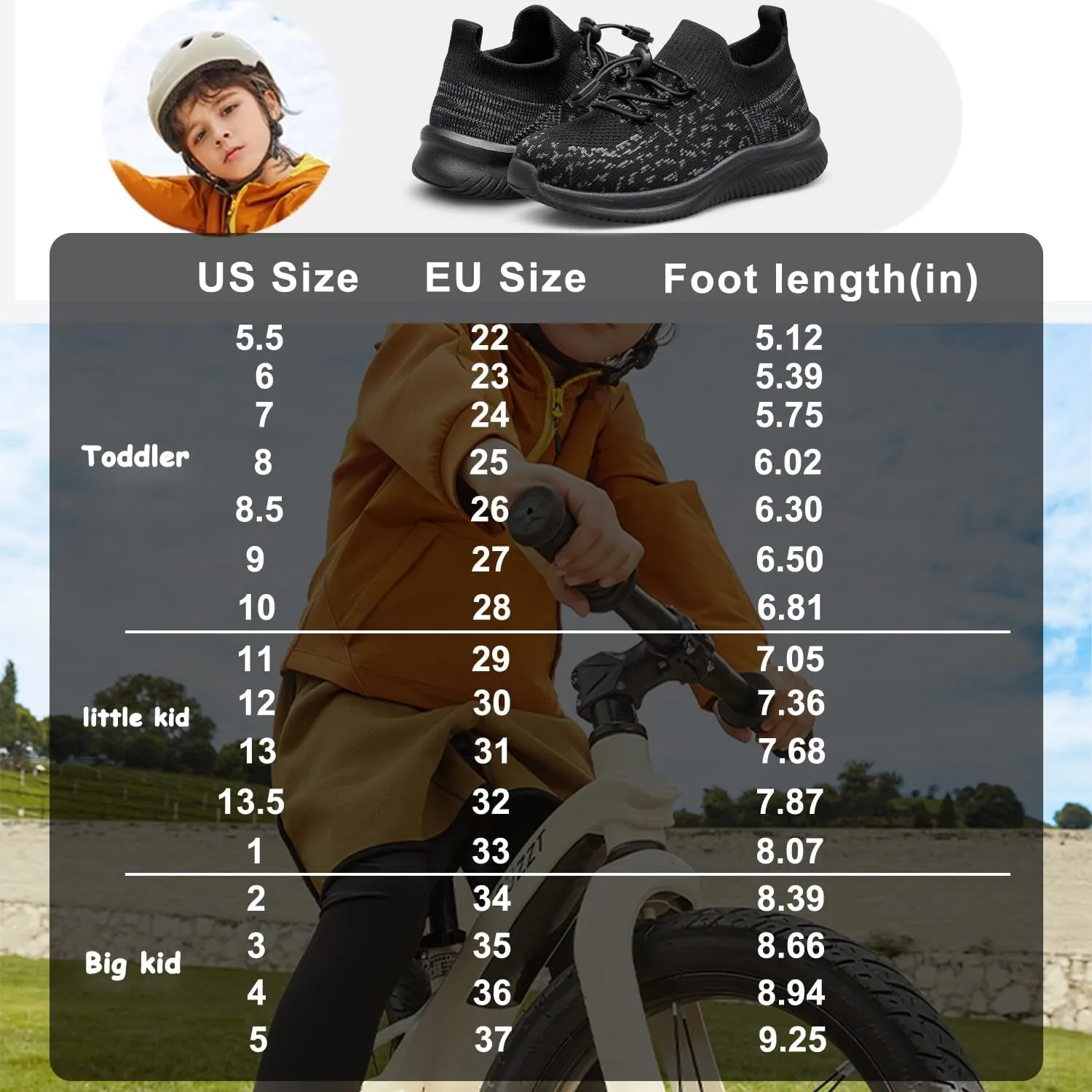 Toddler/Little Kid/Big Kid Boys Girls Shoes Kids Sneakers Lightweight Breathable Athletic Running Tennis Fitness School Child Sock Shoes