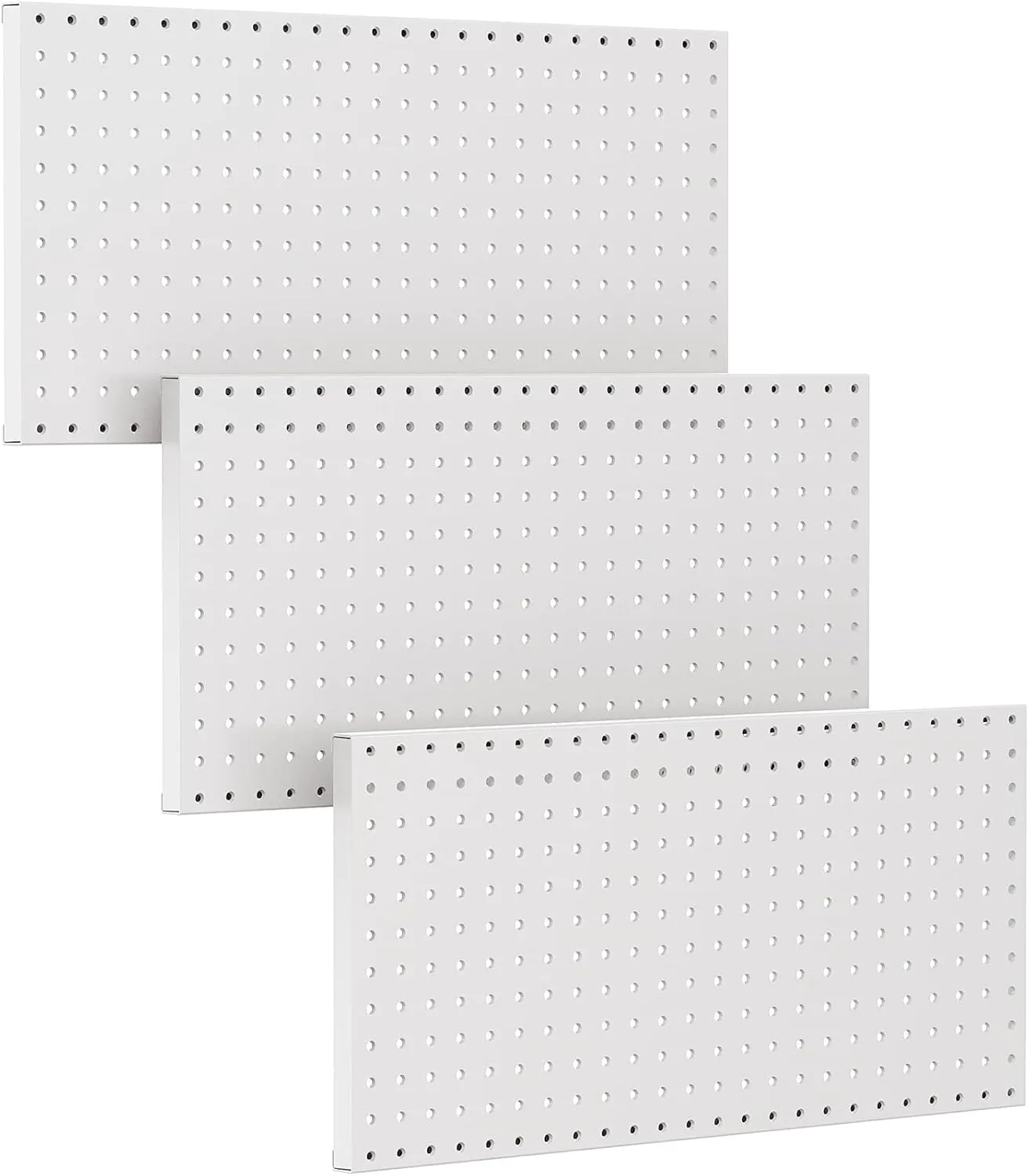 TORACK 3Pcs Metal Pegboard Panels(12x24 inch) for Wall Garage Utility Tools Storage Pegboard for Workbench, Modular Peg Board Tool Organizer Boards(Pack of 3, Grey)