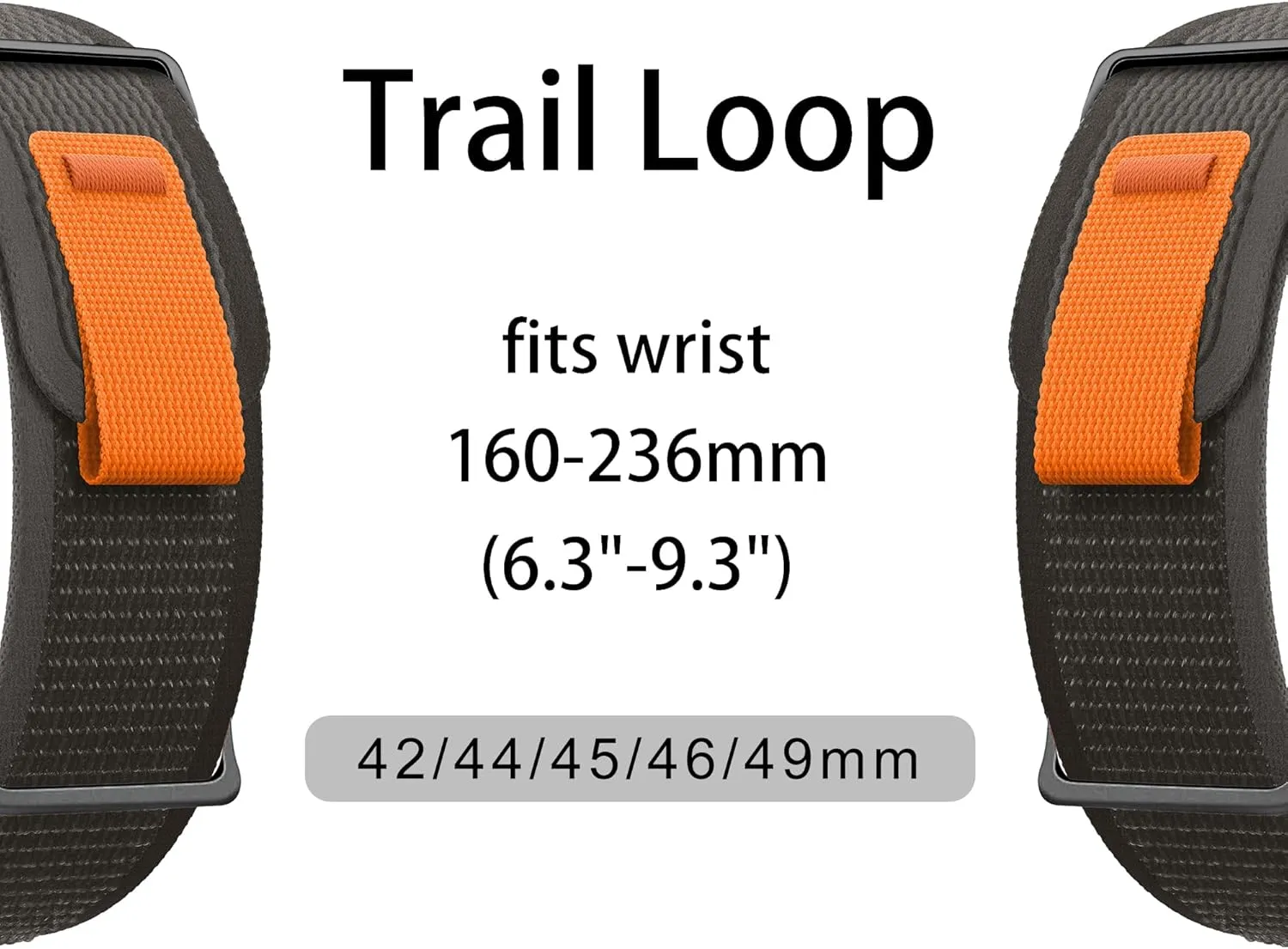Trail Loop Sport Band - Compatible with Apple Watch Ultra 2/Ultra 49mm,Series 10 46mm 9 8 SE2 7 6 SE 5 4 3 2 1 45mm 44mm 42mm for Men Women,Soft Woven Nylon Strap