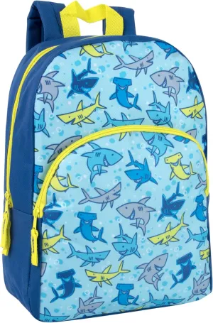 Trail maker 15 Inch Kids Backpacks for Preschool, Kindergarten, Elementary School Boys and Girls with Padded Straps (Smiling Sharks)