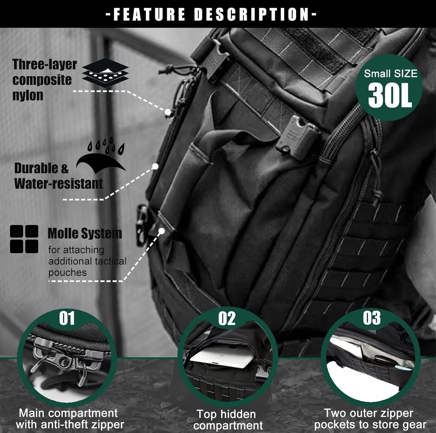 Travel Duffle Bag Backpack for Men - Large Tactical Bags Weekender Gym Bag for Overnight Traveling Military Workout Deployment Sports (BlackCamo, 25L)