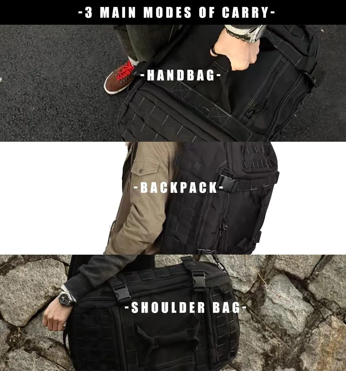 Travel Duffle Bag Backpack for Men - Large Tactical Bags Weekender Gym Bag for Overnight Traveling Military Workout Deployment Sports (Coyote, 80L)