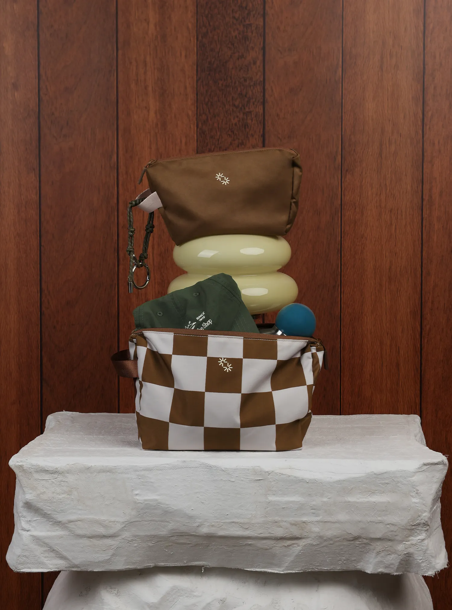 Travel Pouches (Checkered Cocoa)