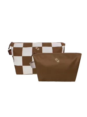 Travel Pouches (Checkered Cocoa)