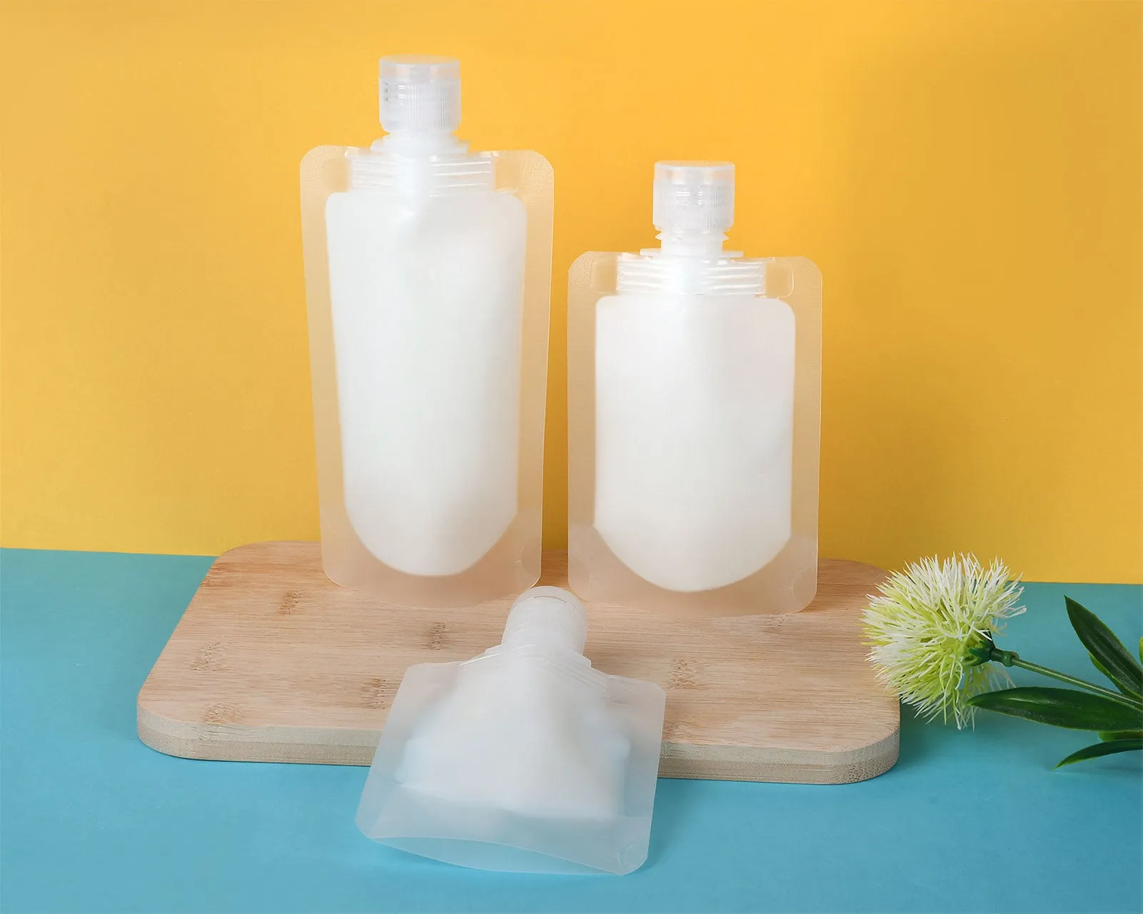 Travel Pouches for Toiletries Set of 15 Pieces - 30 ml/50 ml/100 ml Portable Travel Liquid Pouch Squeeze Refillable Travel Containers for Shampoo, Conditioner, Lotion and Soap Liquids