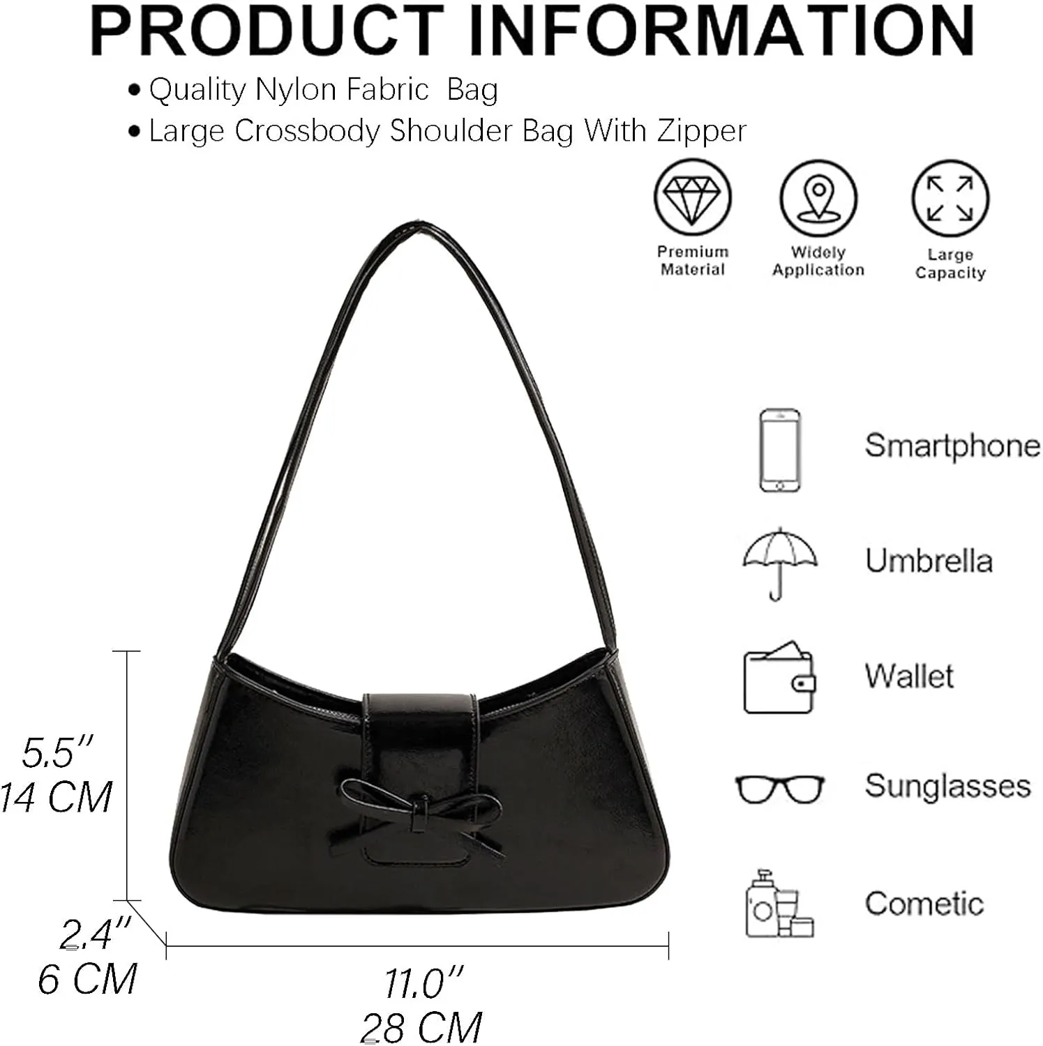 Trendy Red Shoulder Bag for Women Patent Leather Hobo Handbags Y2K Purses Clutch Bag Cute Bow Purse