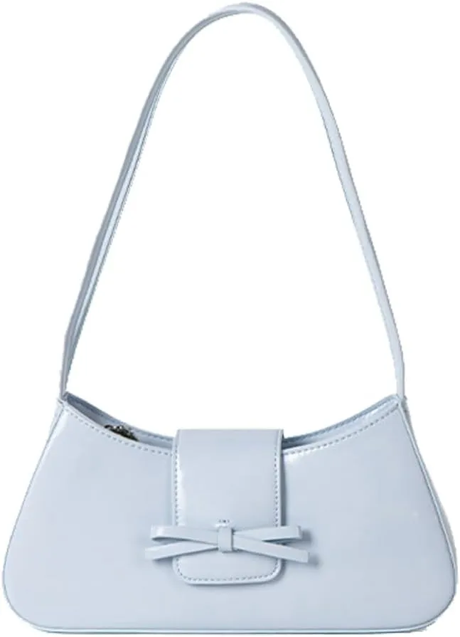 Trendy Red Shoulder Bag for Women Patent Leather Hobo Handbags Y2K Purses Clutch Bag Cute Bow Purse