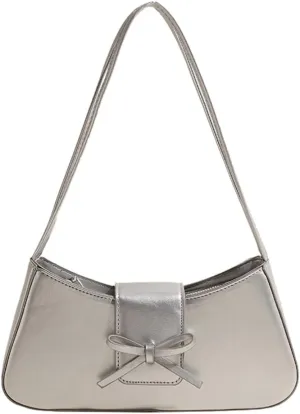 Trendy Red Shoulder Bag for Women Patent Leather Hobo Handbags Y2K Purses Clutch Bag Cute Bow Purse