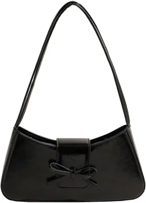 Trendy Red Shoulder Bag for Women Patent Leather Hobo Handbags Y2K Purses Clutch Bag Cute Bow Purse