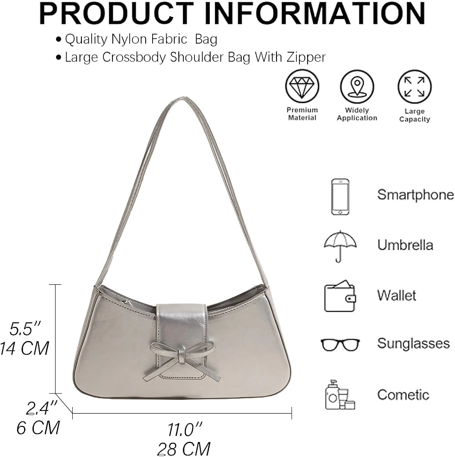 Trendy Red Shoulder Bag for Women Patent Leather Hobo Handbags Y2K Purses Clutch Bag Cute Bow Purse