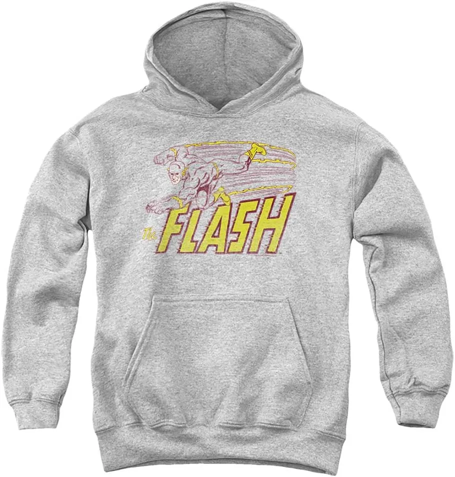 Trevco DC Flash Flash Speed Distressed Unisex Youth Pull-Over Hoodie