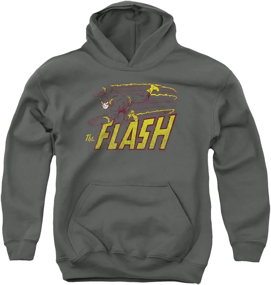 Trevco DC Flash Flash Speed Distressed Unisex Youth Pull-Over Hoodie