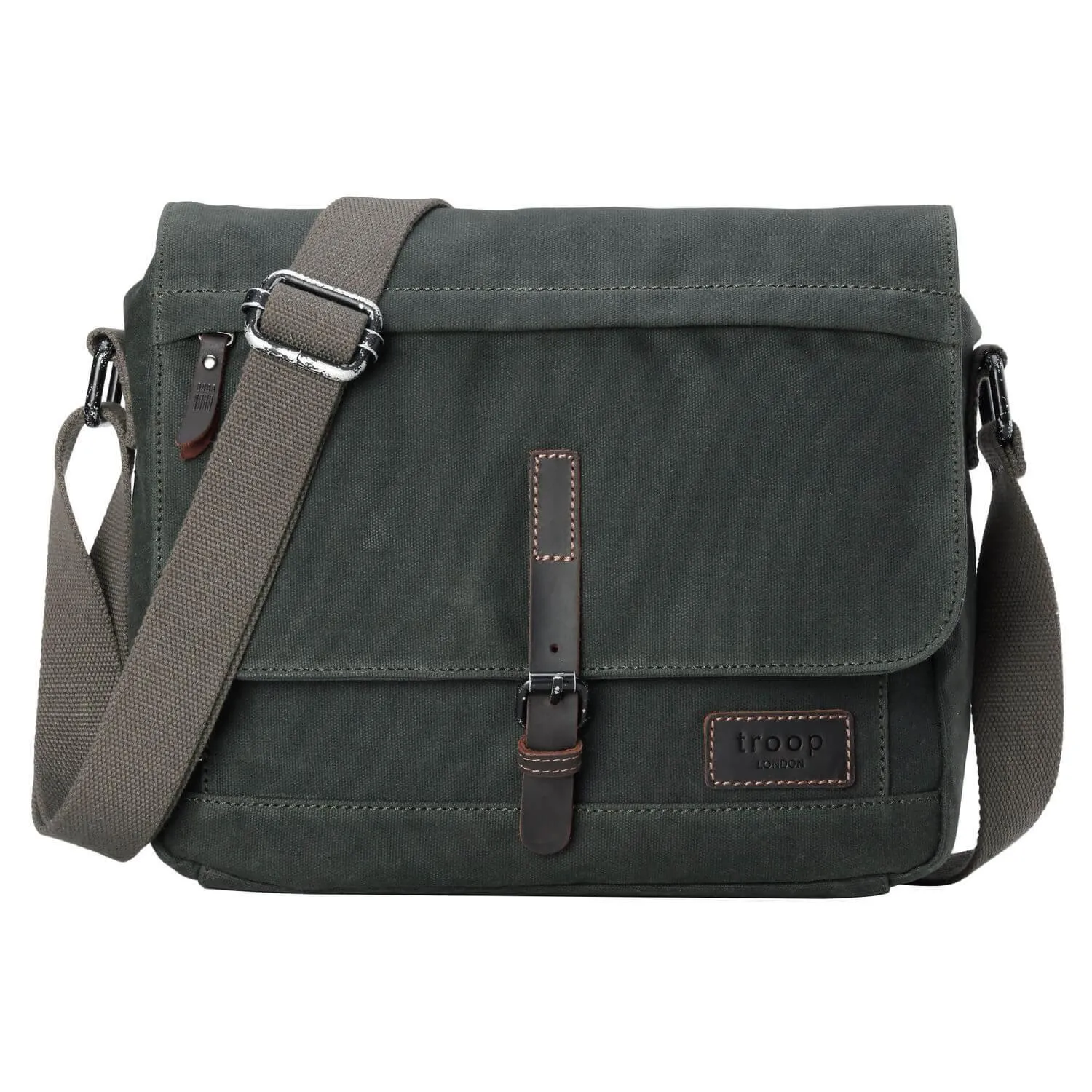Troop London Heritage Canvas Leather Messenger Bag