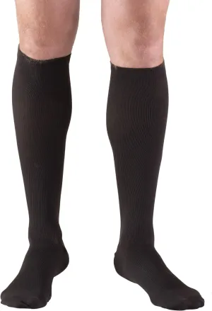 Truform Compression Socks, 20-30 mmHg, Men's Dress Socks, Knee High Over Calf Length, Black, Large,1944BL-L