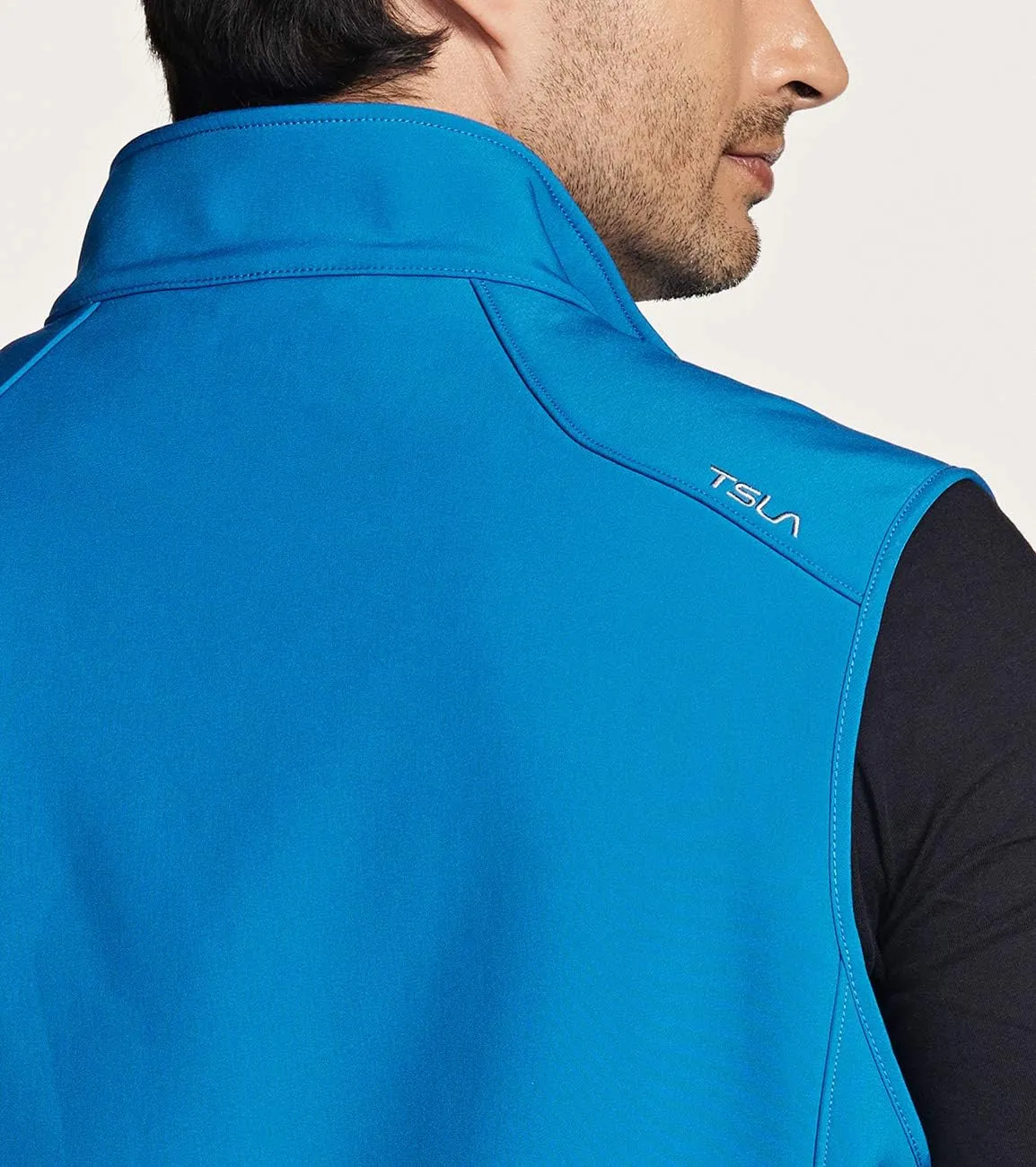 TSLA Men's Sleeveless Softshell Vest, Full-Zip Windbreaker Vest, Outdoor Golf Travel Hiking Vest