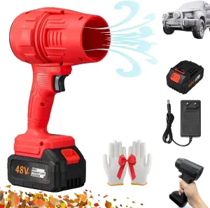 Turbo Jet Blower, Cordless Turbo Super Power Air Duster, Storm Industries Jet Blower, Jetpro Maxx Portable Jet Blower, Air Blower Super Jet Fan, Handheld Mini Violent Dust Blower(Red,12000HA)