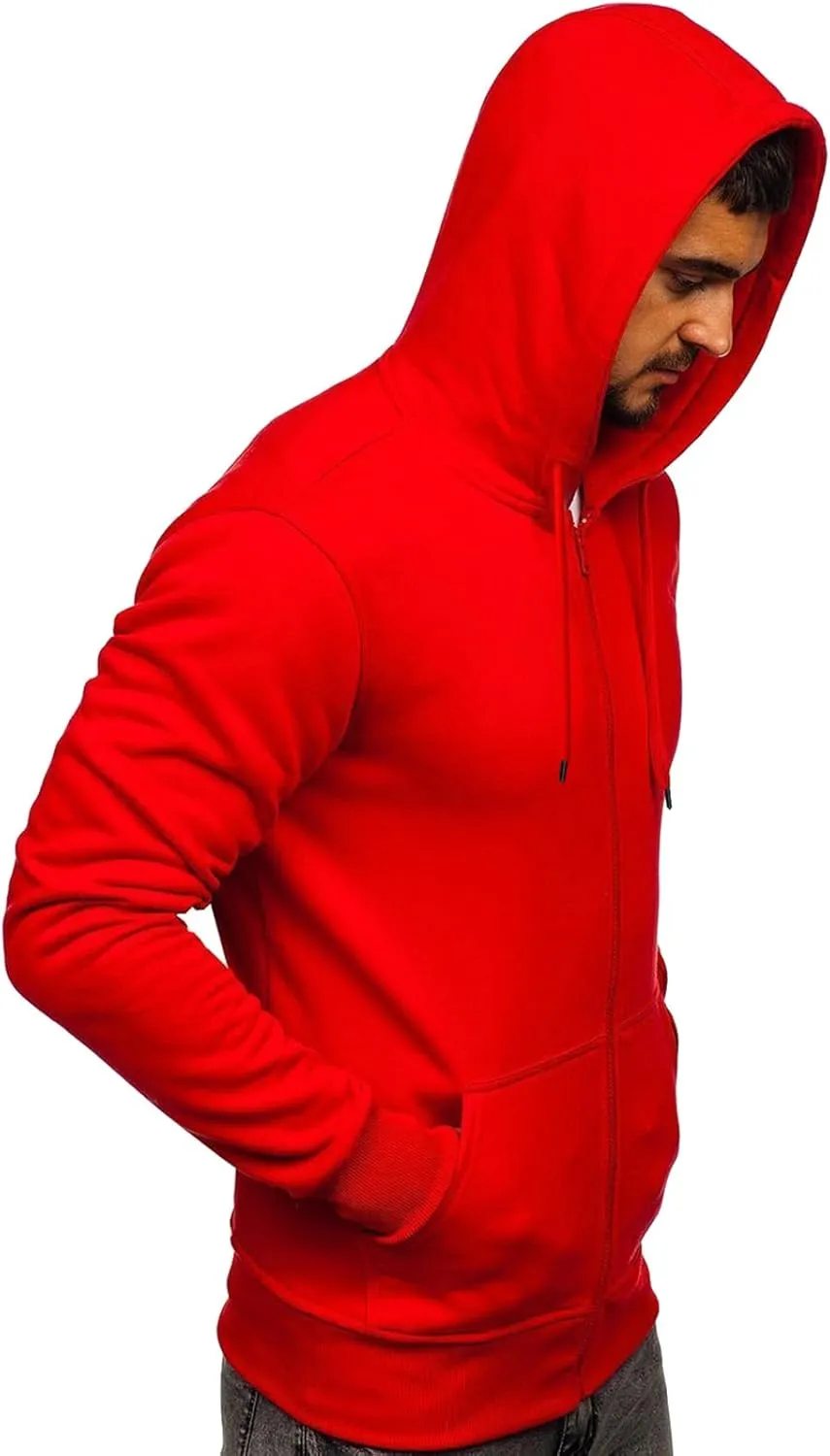 TUVEKE Men's Zip Up Hoodie Athletic Hoodies Long Sleeve Fleece Hooded Sweatshirts Lightweigt With Pockets (S-3XL)