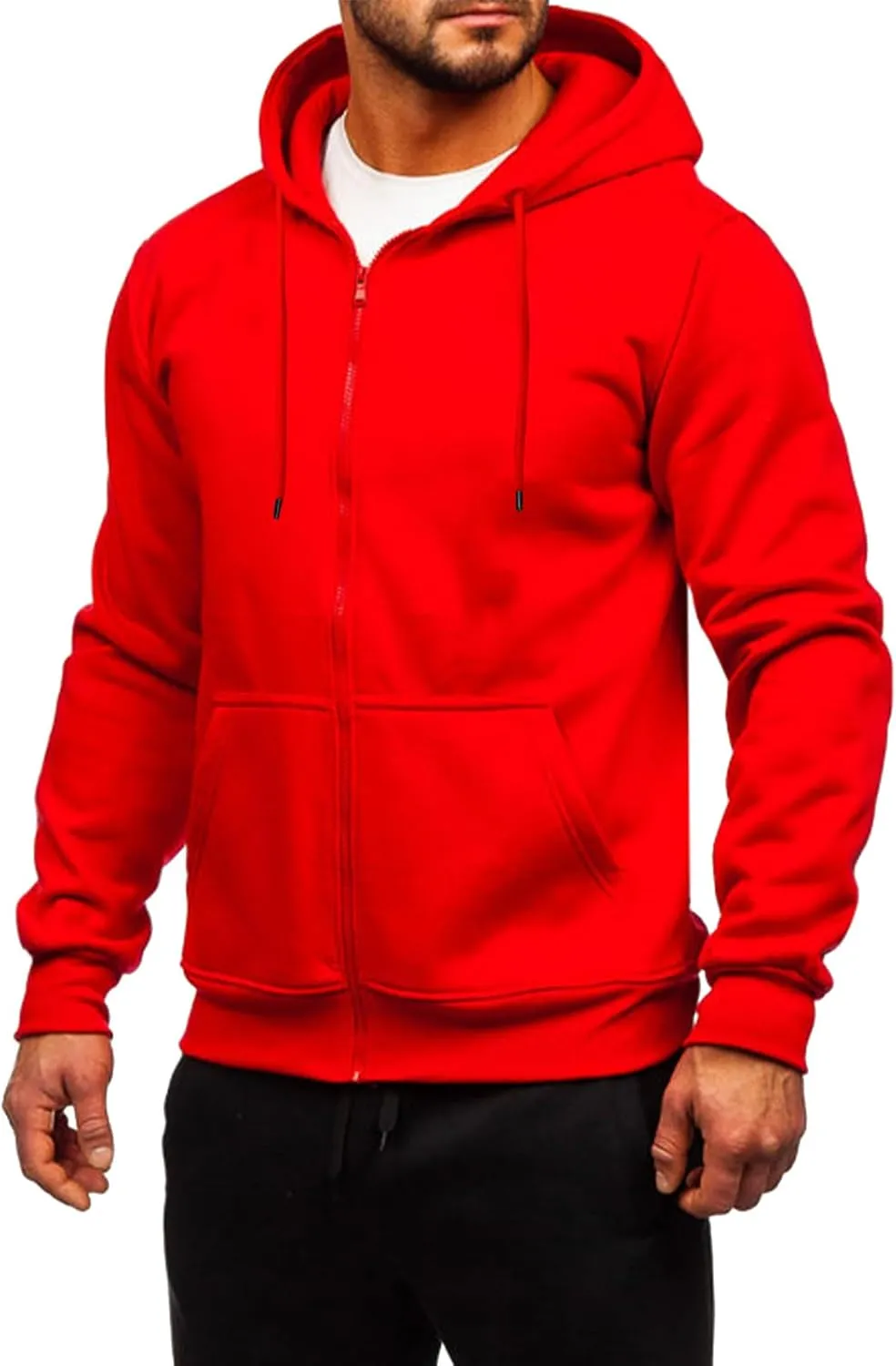 TUVEKE Men's Zip Up Hoodie Athletic Hoodies Long Sleeve Fleece Hooded Sweatshirts Lightweigt With Pockets (S-3XL)
