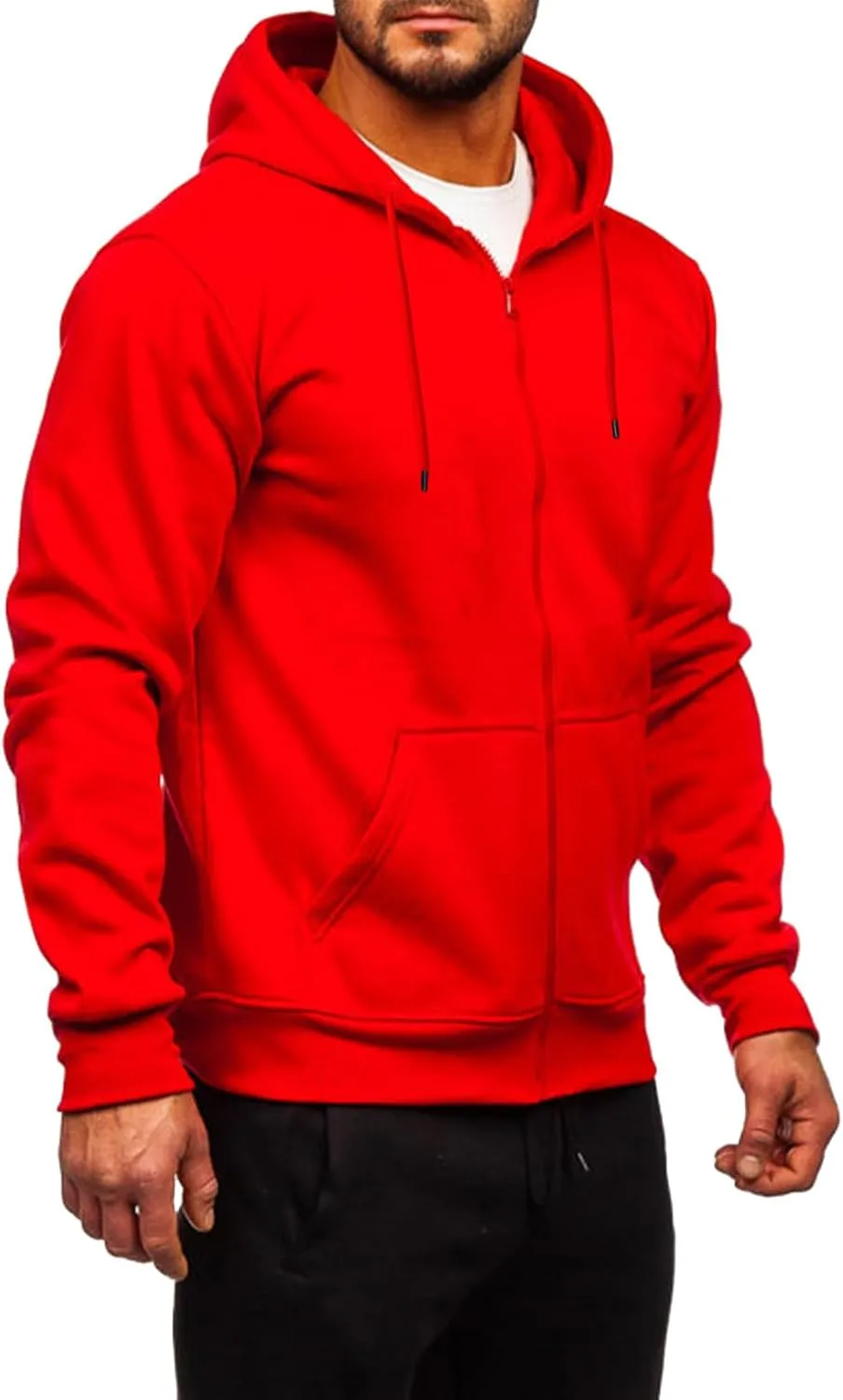 TUVEKE Men's Zip Up Hoodie Athletic Hoodies Long Sleeve Fleece Hooded Sweatshirts Lightweigt With Pockets (S-3XL)