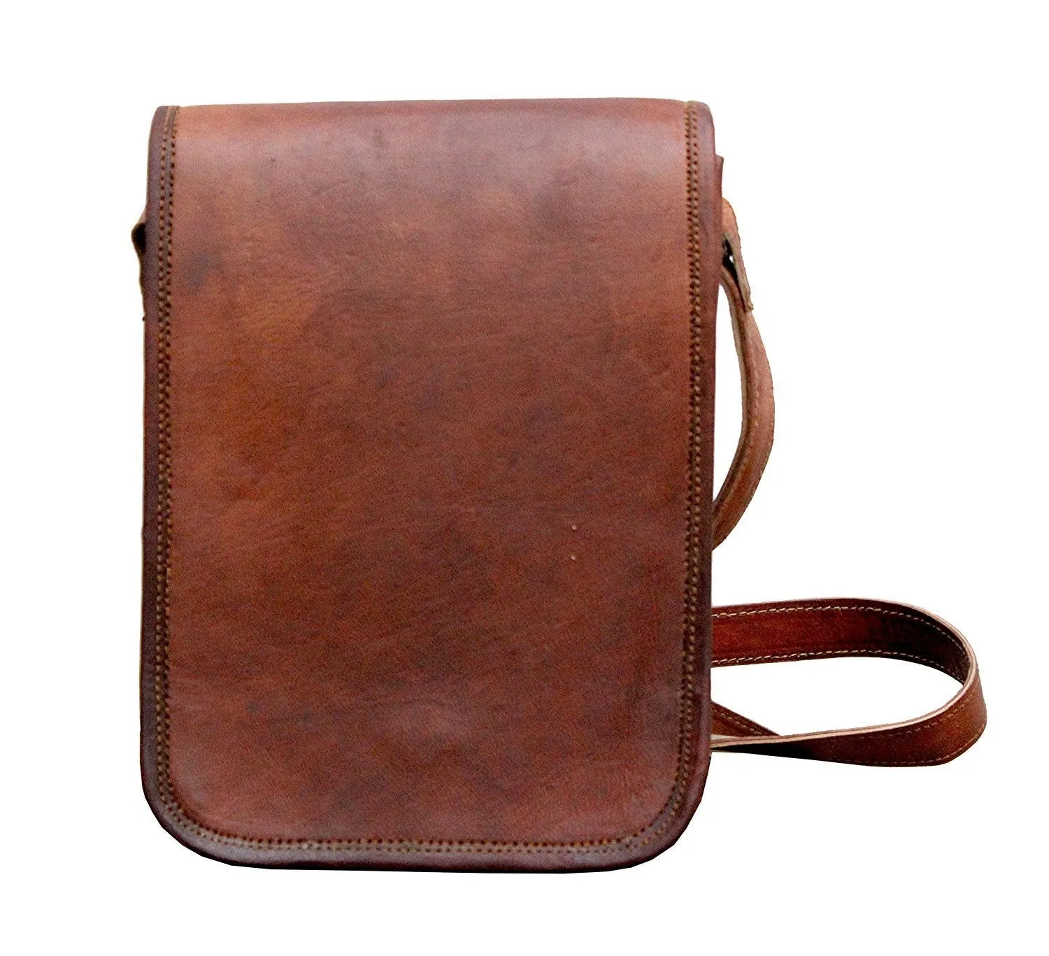 TUZECH Vintage Full Flap Genuine Leather Crossover Messenger Leather Bag - Fits laptop Upto (13 Inches)