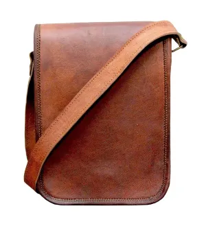 TUZECH Vintage Full Flap Genuine Leather Crossover Messenger Leather Bag - Fits laptop Upto (13 Inches)