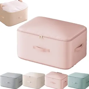 Ultra Space Saving Self Compression Organizer, 2025 Upgrade Space Saver Quilt Compression Storage Bag, Space Saving Self Organizer For Bedding, Comforter Storage Bag (Pink)