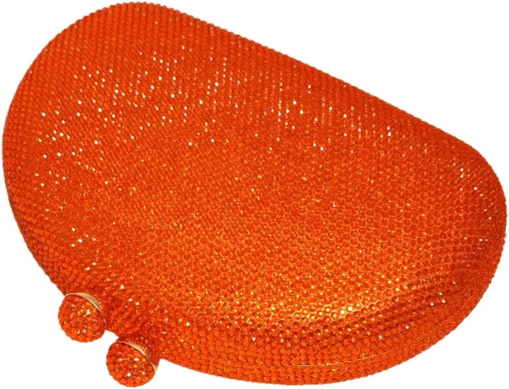 UMREN Women Sparkly Rhinestone Evening Bag Crystal Clutch Purses Glitter Shell Shaped Handbag Wedding Prom Shoulder Bag